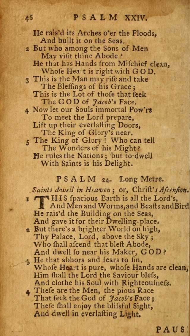 The Psalms of David: imitated in the language of the New Testament, and applied to the Christian state and worship (27th ed.) page 46