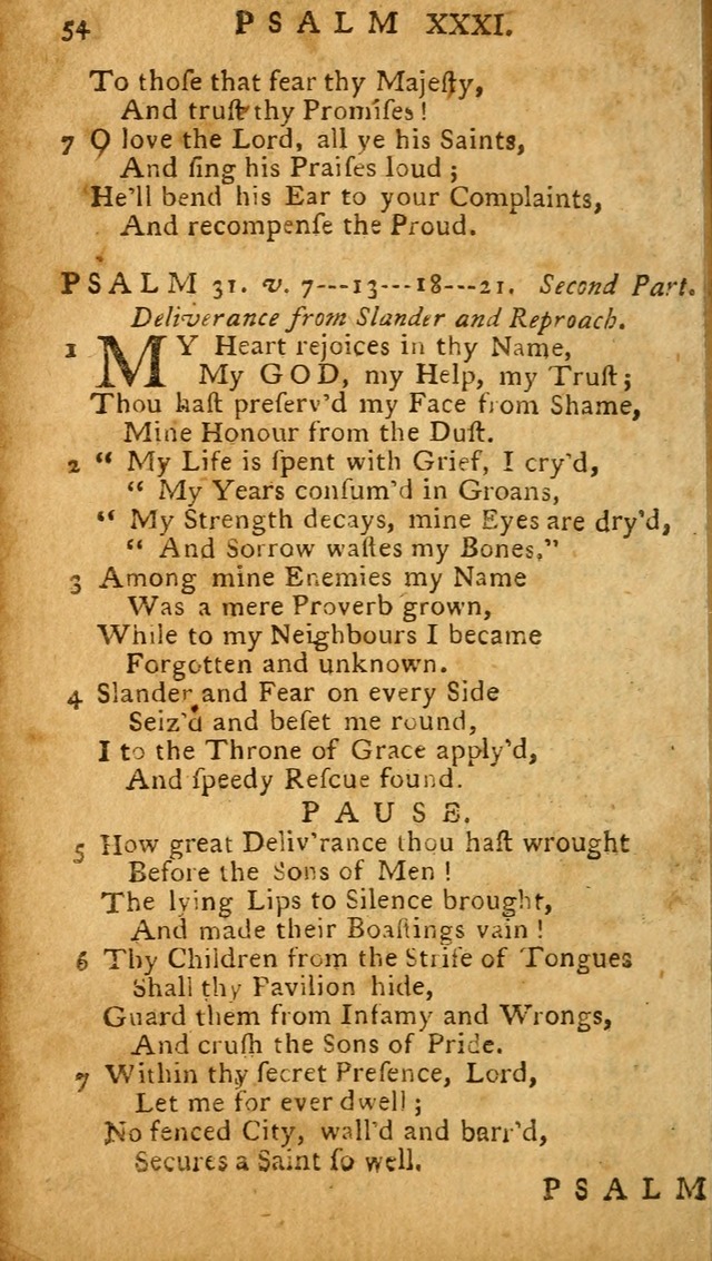 The Psalms of David: imitated in the language of the New Testament, and applied to the Christian state and worship (27th ed.) page 54