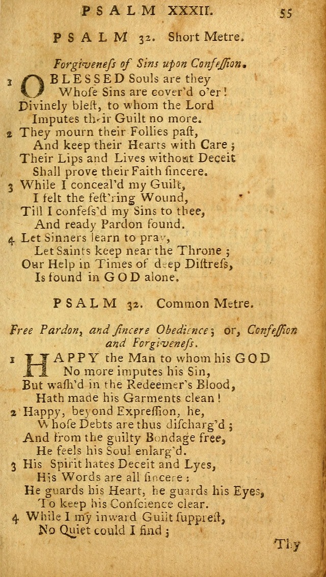 The Psalms of David: imitated in the language of the New Testament, and applied to the Christian state and worship (27th ed.) page 55