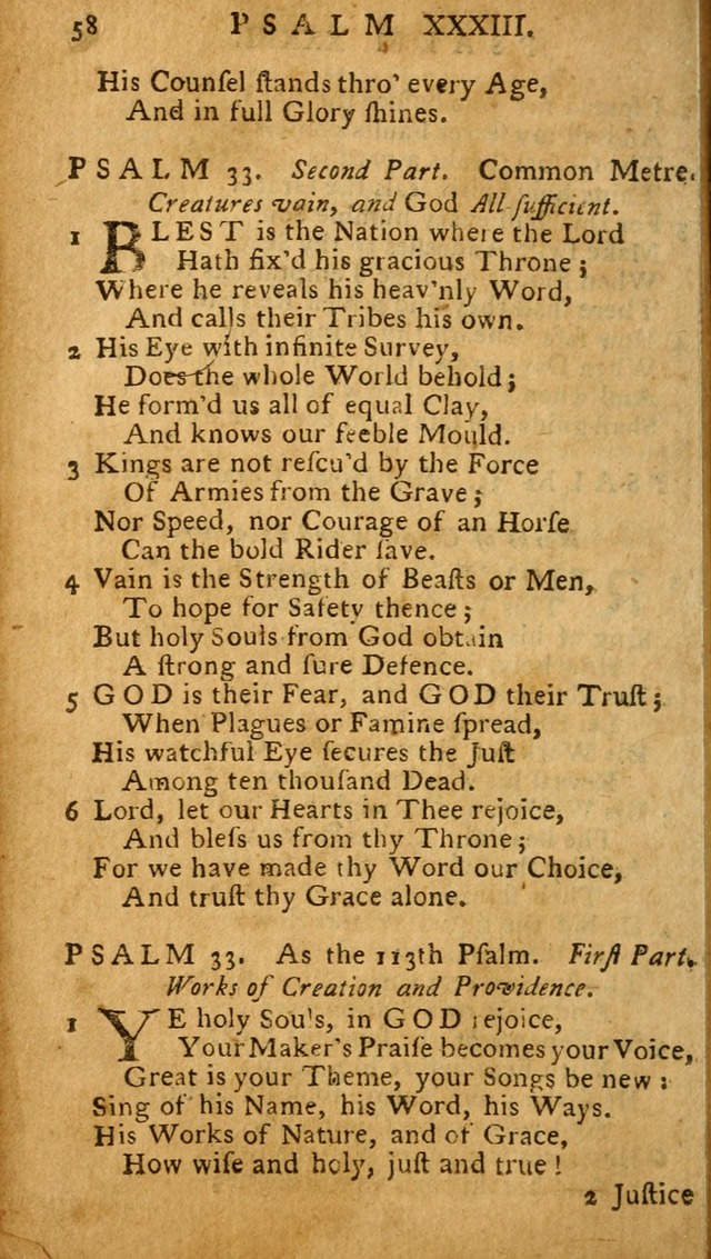 The Psalms of David: imitated in the language of the New Testament, and applied to the Christian state and worship (27th ed.) page 58