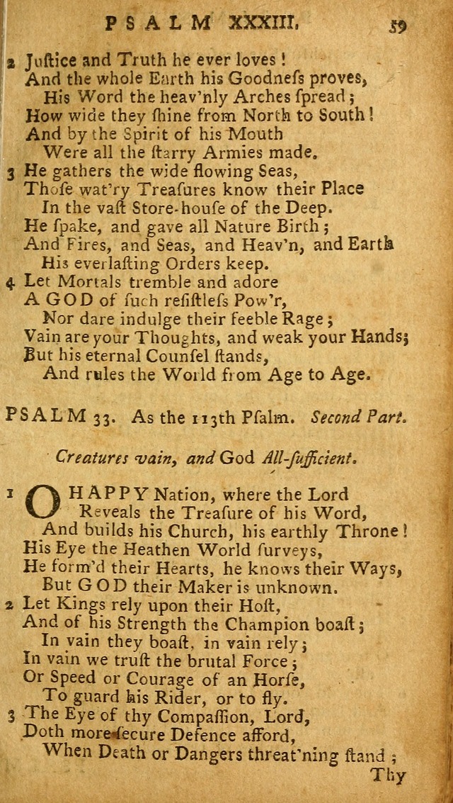 The Psalms of David: imitated in the language of the New Testament, and applied to the Christian state and worship (27th ed.) page 59