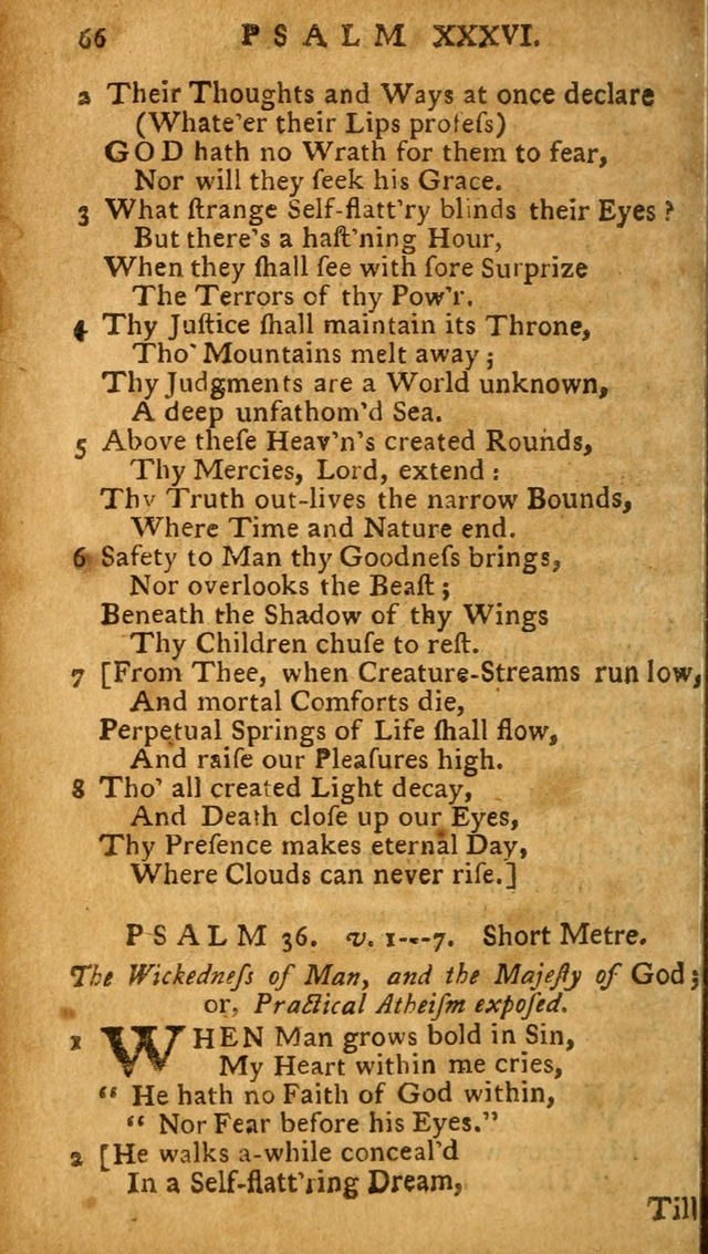 The Psalms of David: imitated in the language of the New Testament, and applied to the Christian state and worship (27th ed.) page 66