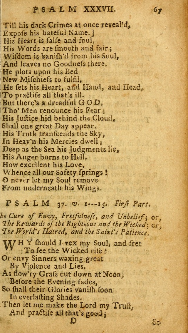 The Psalms of David: imitated in the language of the New Testament, and applied to the Christian state and worship (27th ed.) page 67