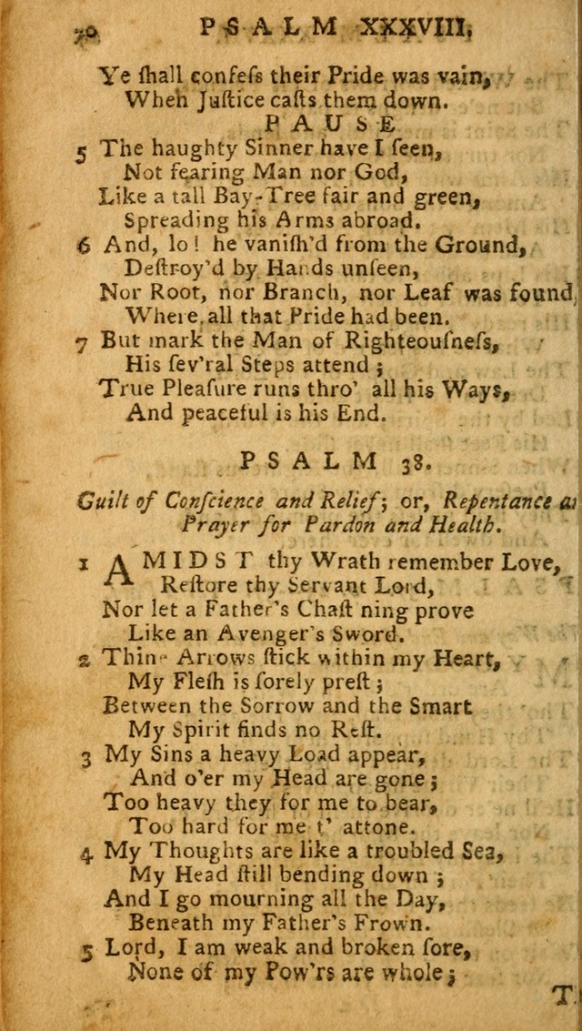 The Psalms of David: imitated in the language of the New Testament, and applied to the Christian state and worship (27th ed.) page 70