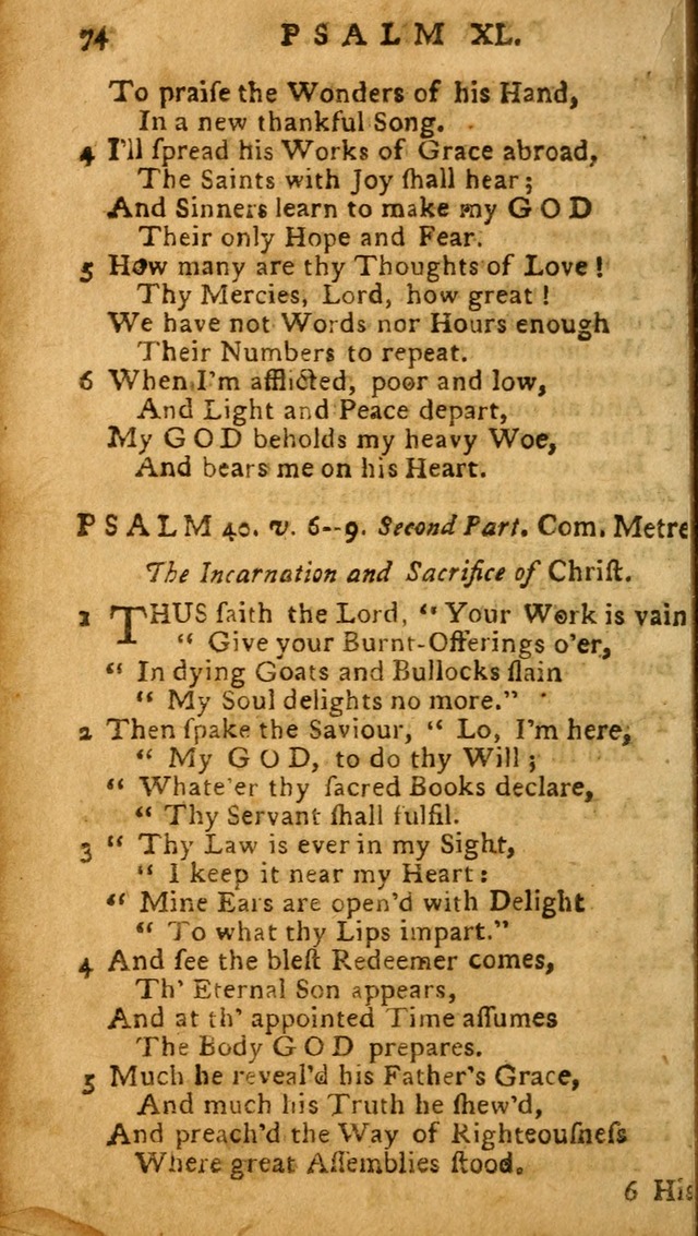 The Psalms of David: imitated in the language of the New Testament, and applied to the Christian state and worship (27th ed.) page 74