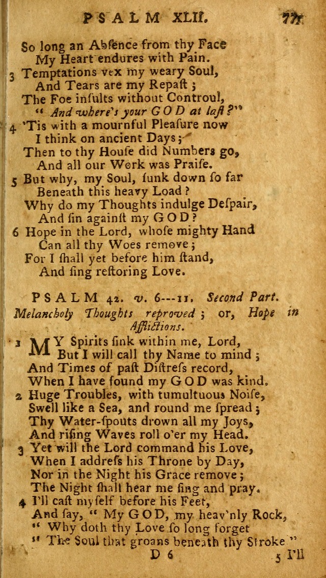 The Psalms of David: imitated in the language of the New Testament, and applied to the Christian state and worship (27th ed.) page 77