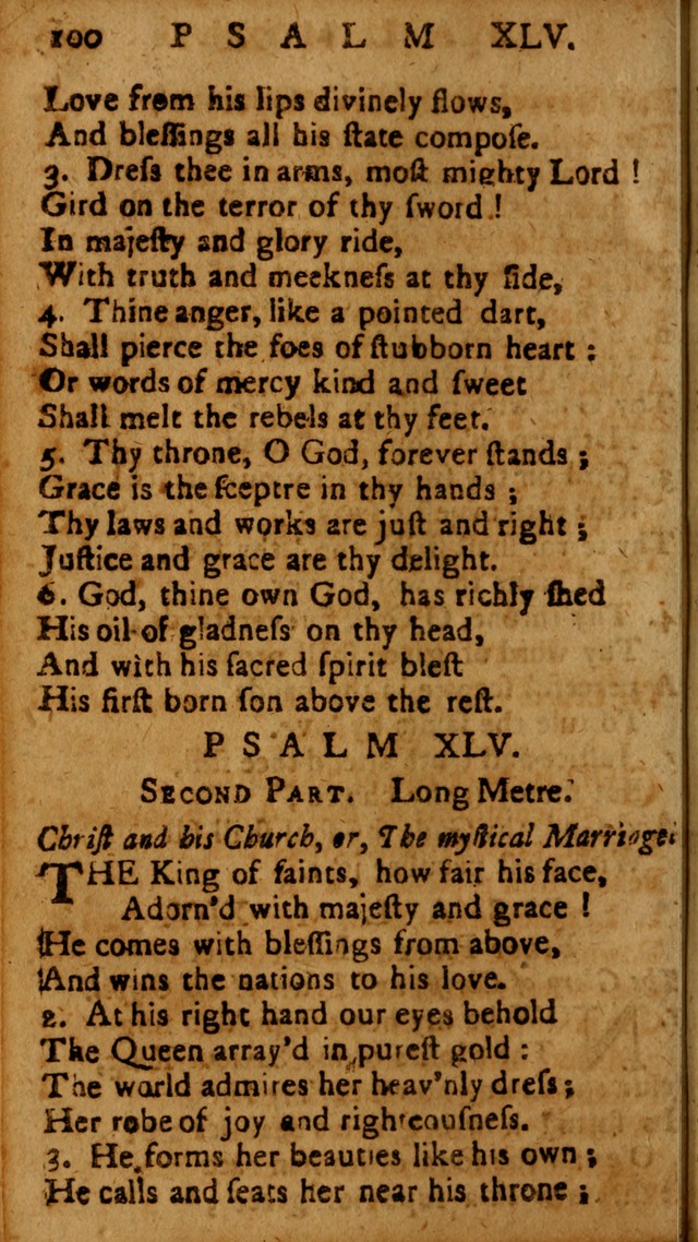 The Psalms of David: imitated in the language of the New Testament, and applied to the Christian state and worship page 100