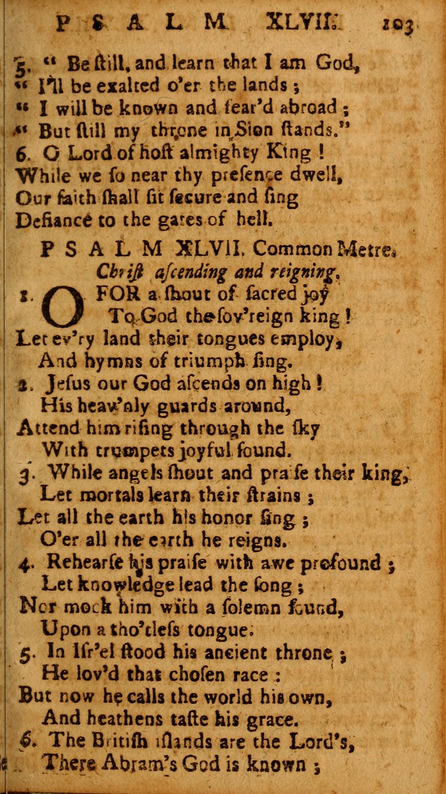 The Psalms of David: imitated in the language of the New Testament, and applied to the Christian state and worship page 103