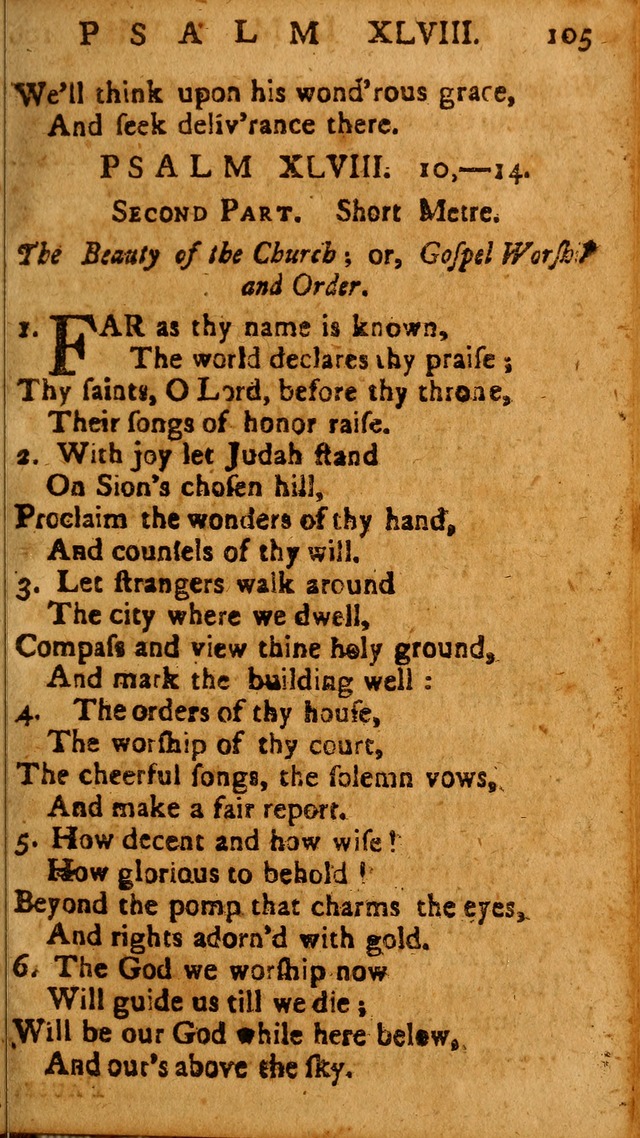 The Psalms of David: imitated in the language of the New Testament, and applied to the Christian state and worship page 105