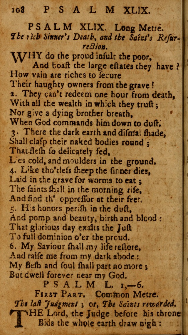 The Psalms of David: imitated in the language of the New Testament, and applied to the Christian state and worship page 108