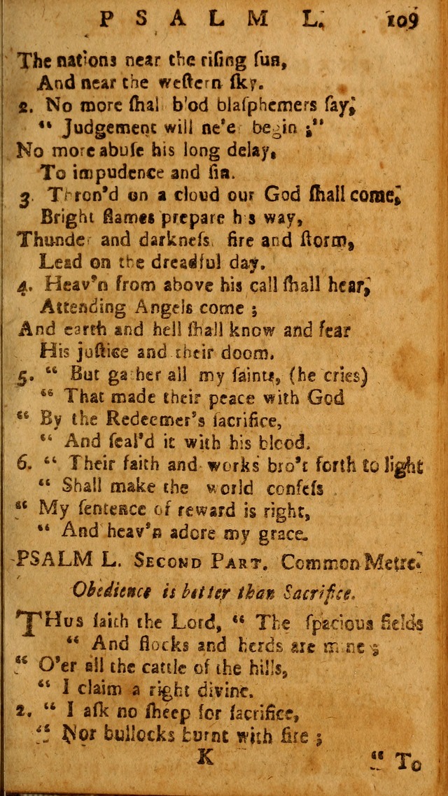 The Psalms of David: imitated in the language of the New Testament, and applied to the Christian state and worship page 109