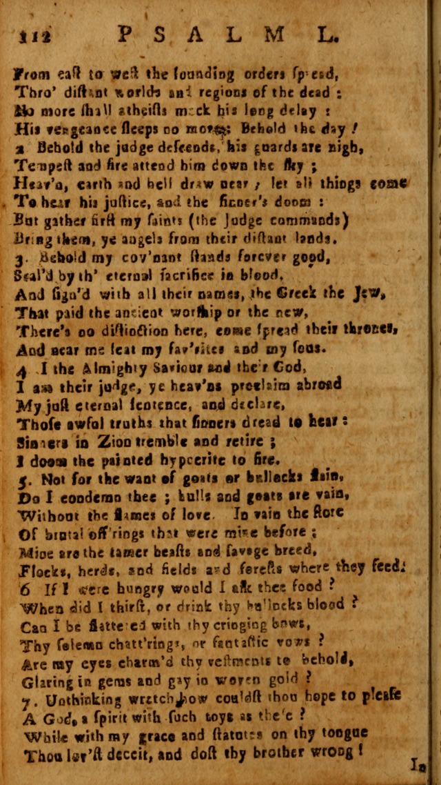 The Psalms of David: imitated in the language of the New Testament, and applied to the Christian state and worship page 112