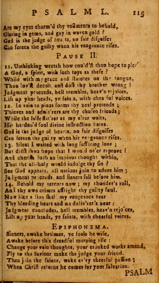 The Psalms of David: imitated in the language of the New Testament, and applied to the Christian state and worship page 115