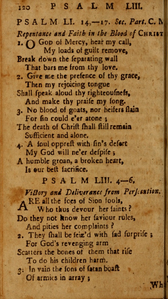 The Psalms of David: imitated in the language of the New Testament, and applied to the Christian state and worship page 120