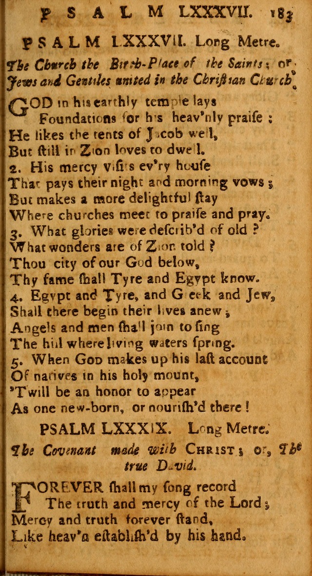 The Psalms of David: imitated in the language of the New Testament, and applied to the Christian state and worship page 183