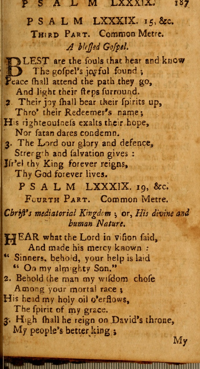 The Psalms of David: imitated in the language of the New Testament, and applied to the Christian state and worship page 187