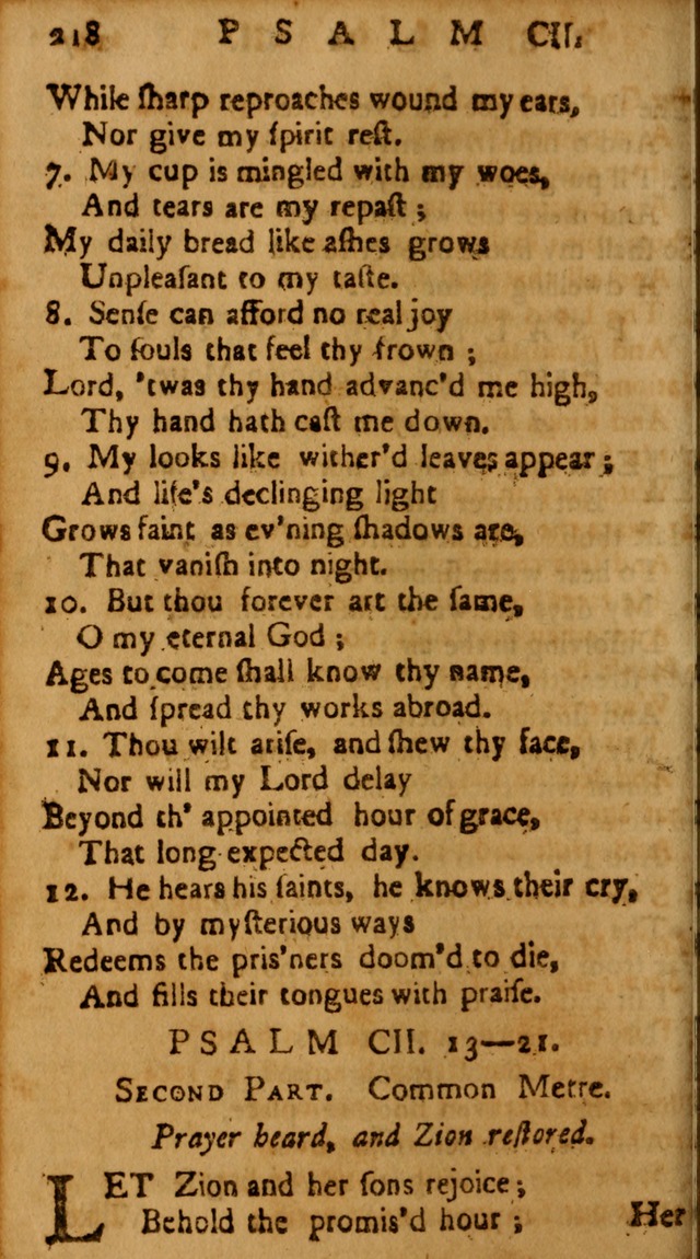 The Psalms of David: imitated in the language of the New Testament, and applied to the Christian state and worship page 218