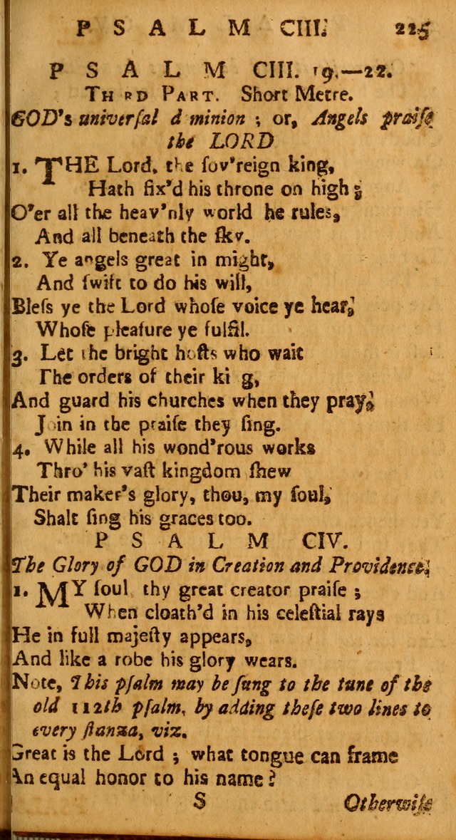 The Psalms of David: imitated in the language of the New Testament, and applied to the Christian state and worship page 225