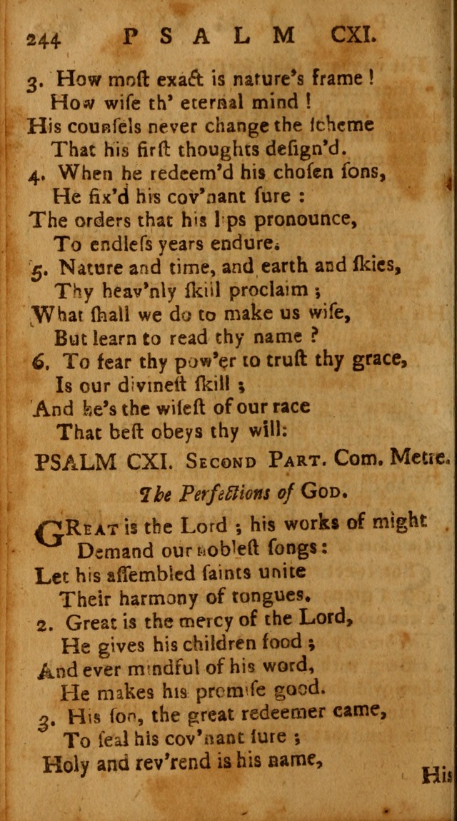 The Psalms of David: imitated in the language of the New Testament, and applied to the Christian state and worship page 244