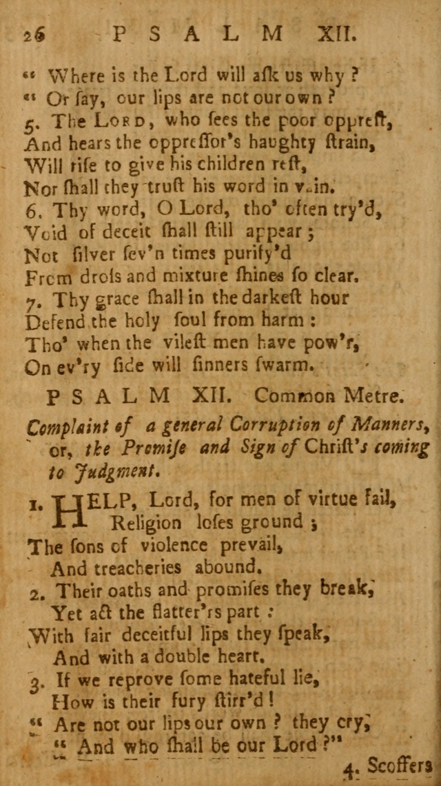 The Psalms of David: imitated in the language of the New Testament, and applied to the Christian state and worship page 26