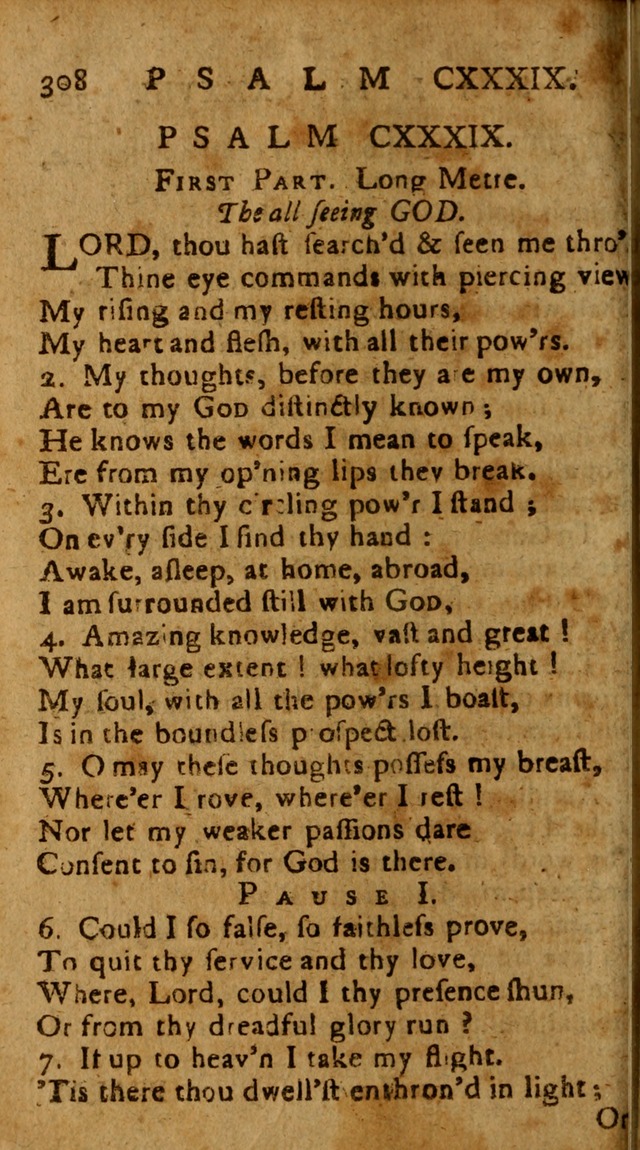 The Psalms of David: imitated in the language of the New Testament, and applied to the Christian state and worship page 308