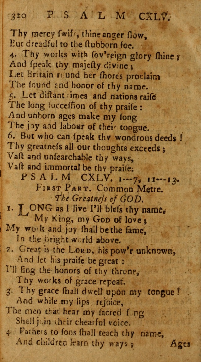 The Psalms of David: imitated in the language of the New Testament, and applied to the Christian state and worship page 320