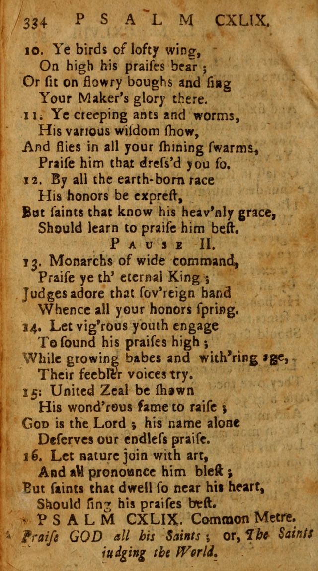 The Psalms of David: imitated in the language of the New Testament, and applied to the Christian state and worship page 334