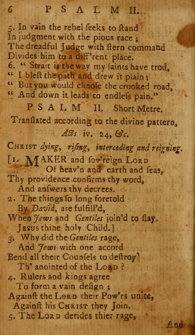 The Psalms of David: imitated in the language of the New Testament, and applied to the Christian state and worship page 6