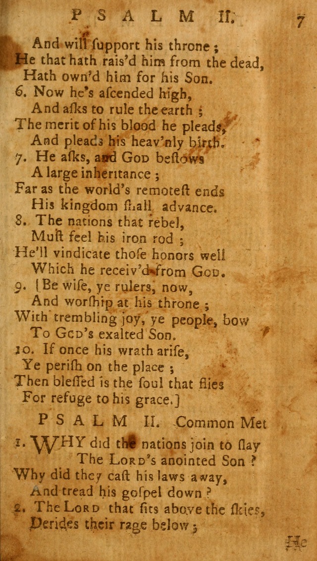 The Psalms of David: imitated in the language of the New Testament, and applied to the Christian state and worship page 7