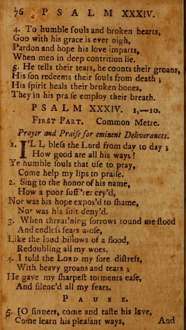 The Psalms of David: imitated in the language of the New Testament, and applied to the Christian state and worship page 76