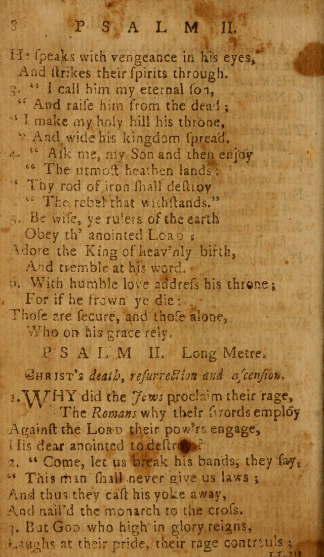 The Psalms of David: imitated in the language of the New Testament, and applied to the Christian state and worship page 8