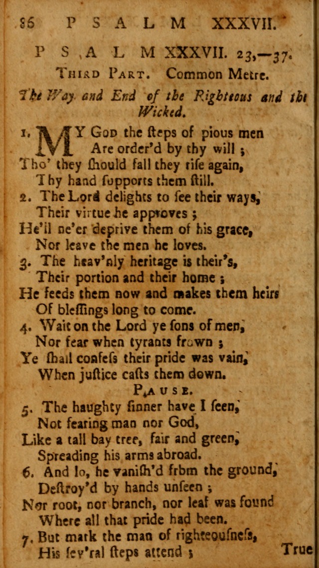 The Psalms of David: imitated in the language of the New Testament, and applied to the Christian state and worship page 86