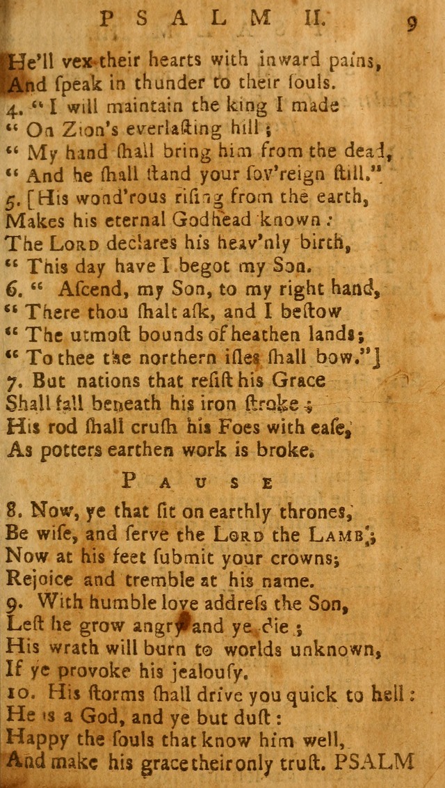 The Psalms of David: imitated in the language of the New Testament, and applied to the Christian state and worship page 9