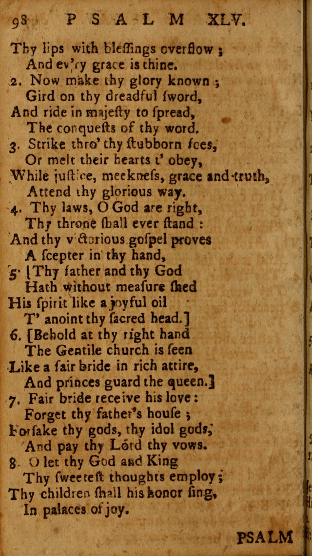 The Psalms of David: imitated in the language of the New Testament, and applied to the Christian state and worship page 98