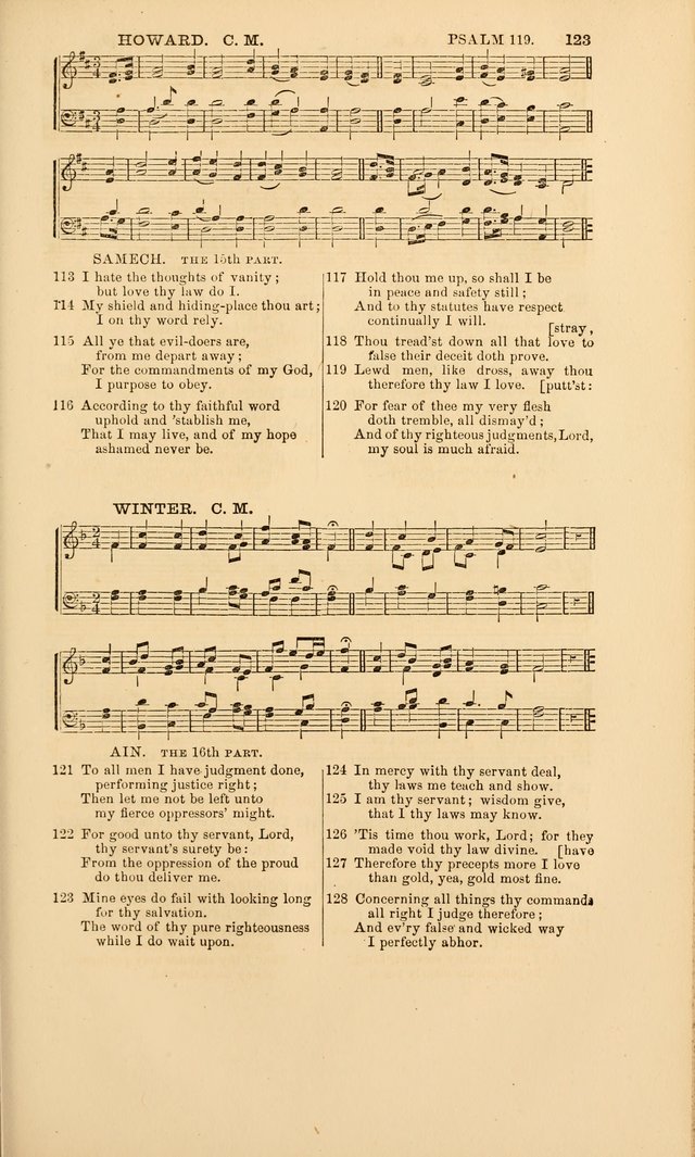 The Psalms of David: with a selection of standard music appropriately arranged according to sentiment of each Psalm or portion of Psalm (8th ed.) page 123