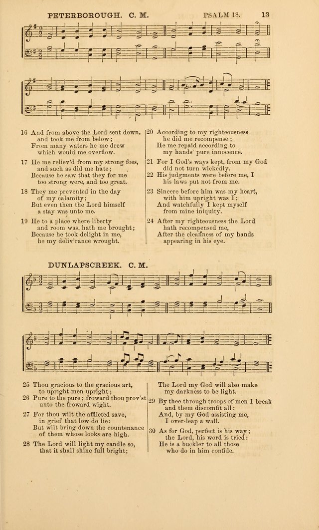 The Psalms of David: with a selection of standard music appropriately arranged according to sentiment of each Psalm or portion of Psalm (8th ed.) page 13