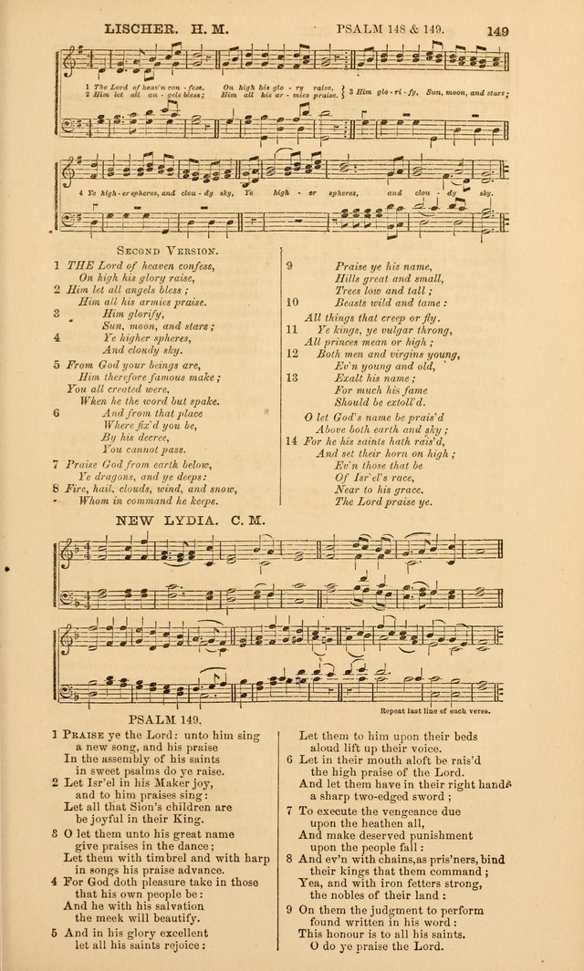 The Psalms of David: with a selection of standard music appropriately arranged according to sentiment of each Psalm or portion of Psalm (8th ed.) page 149