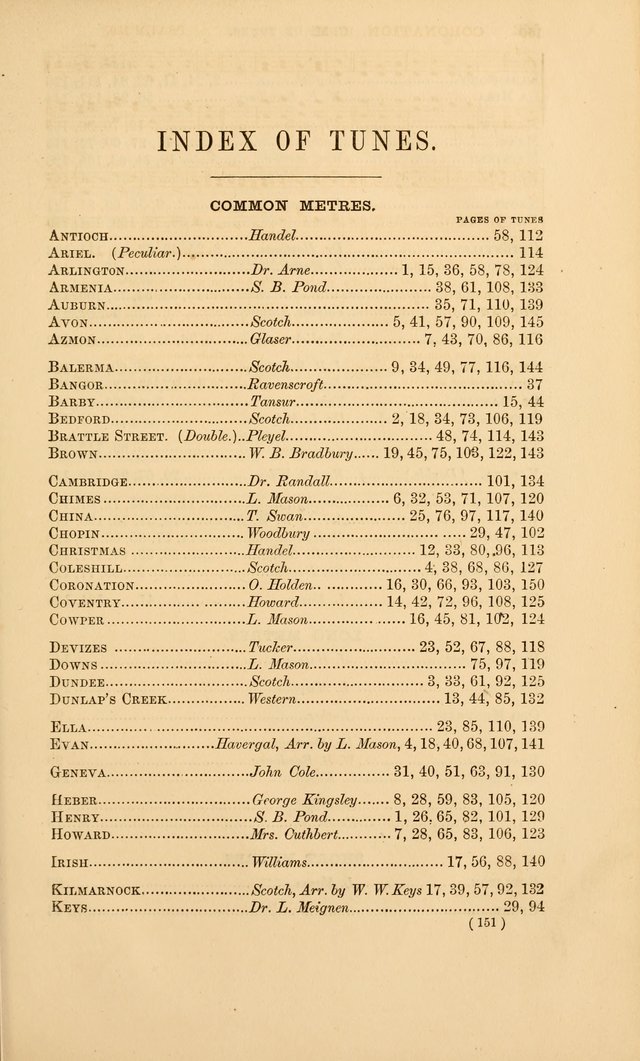 The Psalms of David: with a selection of standard music appropriately arranged according to sentiment of each Psalm or portion of Psalm (8th ed.) page 151