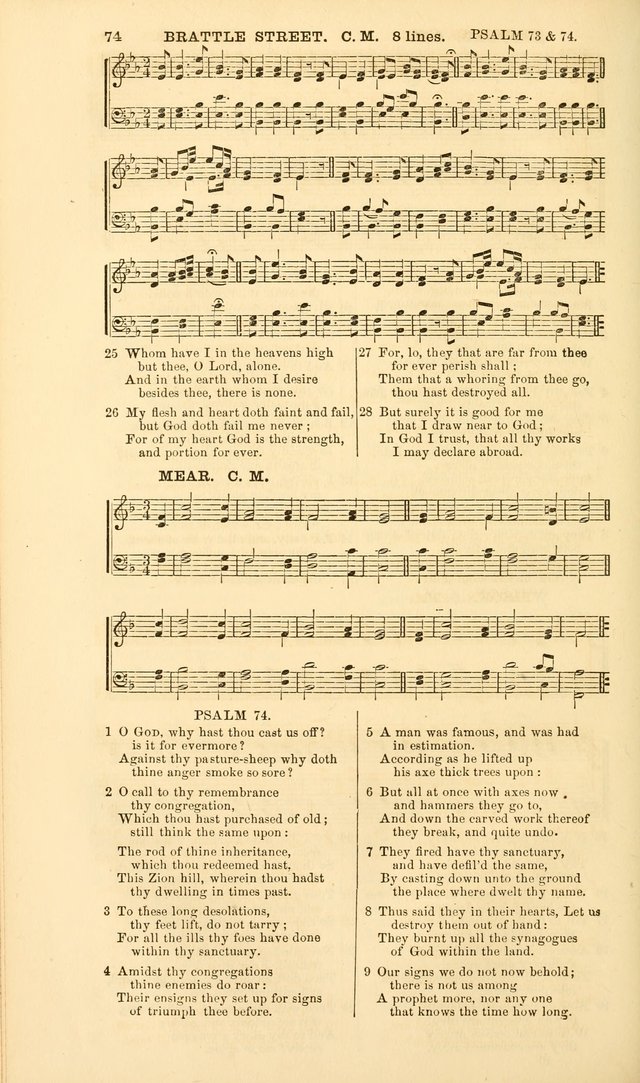 The Psalms of David: with a selection of standard music appropriately arranged according to sentiment of each Psalm or portion of Psalm (8th ed.) page 74