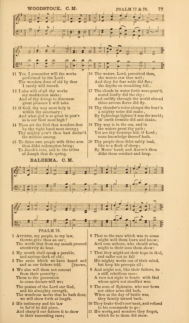 The Psalms of David: with a selection of standard music appropriately arranged according to sentiment of each Psalm or portion of Psalm (8th ed.) page 77