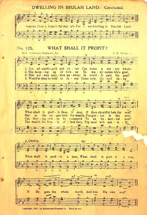 Praise Evangel: for Sunday-schools, revivals, singing-schools, conventions and general use in Christian work and worship page 123