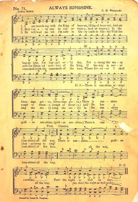 Praise Evangel: for Sunday-schools, revivals, singing-schools, conventions and general use in Christian work and worship page 71