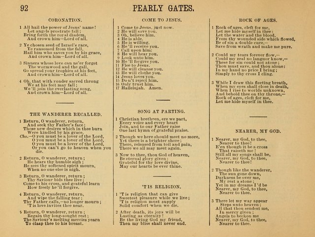 Pearly Gates: a collection of new songs for the Sunday school, prayer meeting, and social circle page 92