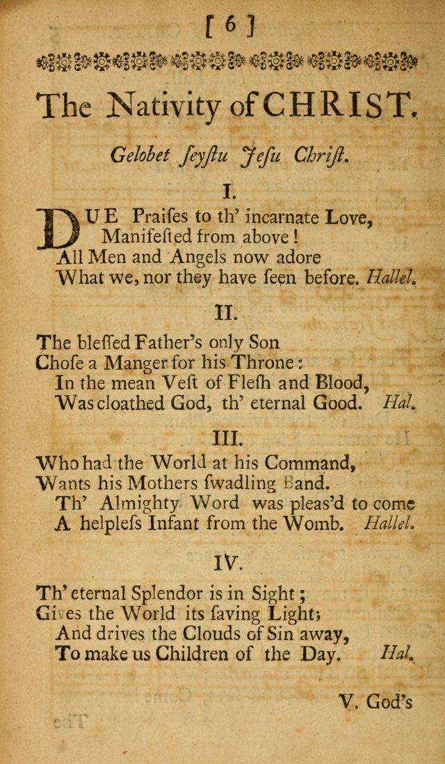 Psalmodia Germanica: or, The German Psalmody: translated from the high Dutch together with their proper tunes and thorough bass (2nd ed., corr. and enl.) page 6