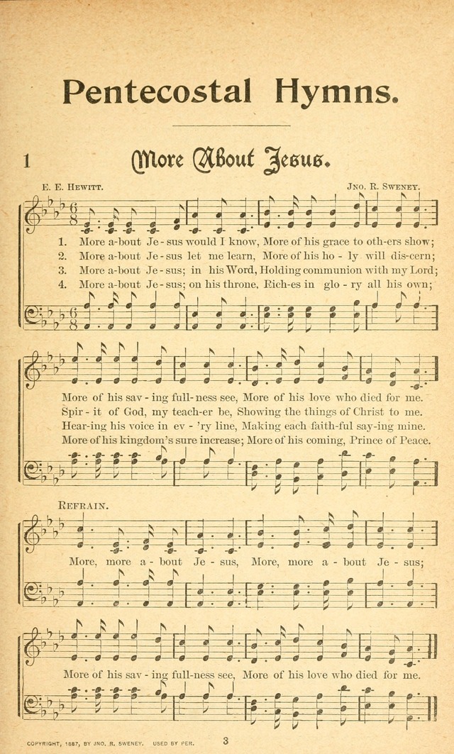 Pentecostal Hymns No. 1: a Winnowed Collection for Evangelistic Services, young people