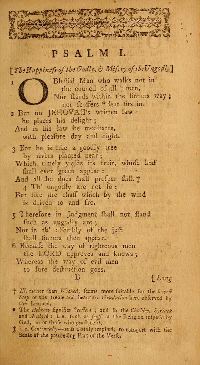 The Psalms Hymns and Spiritual Songs of the Old and New Testament, faithfully translated into English Metre: being the New-England Psalm-Book, revised and improved... (2nd ed.) page 1