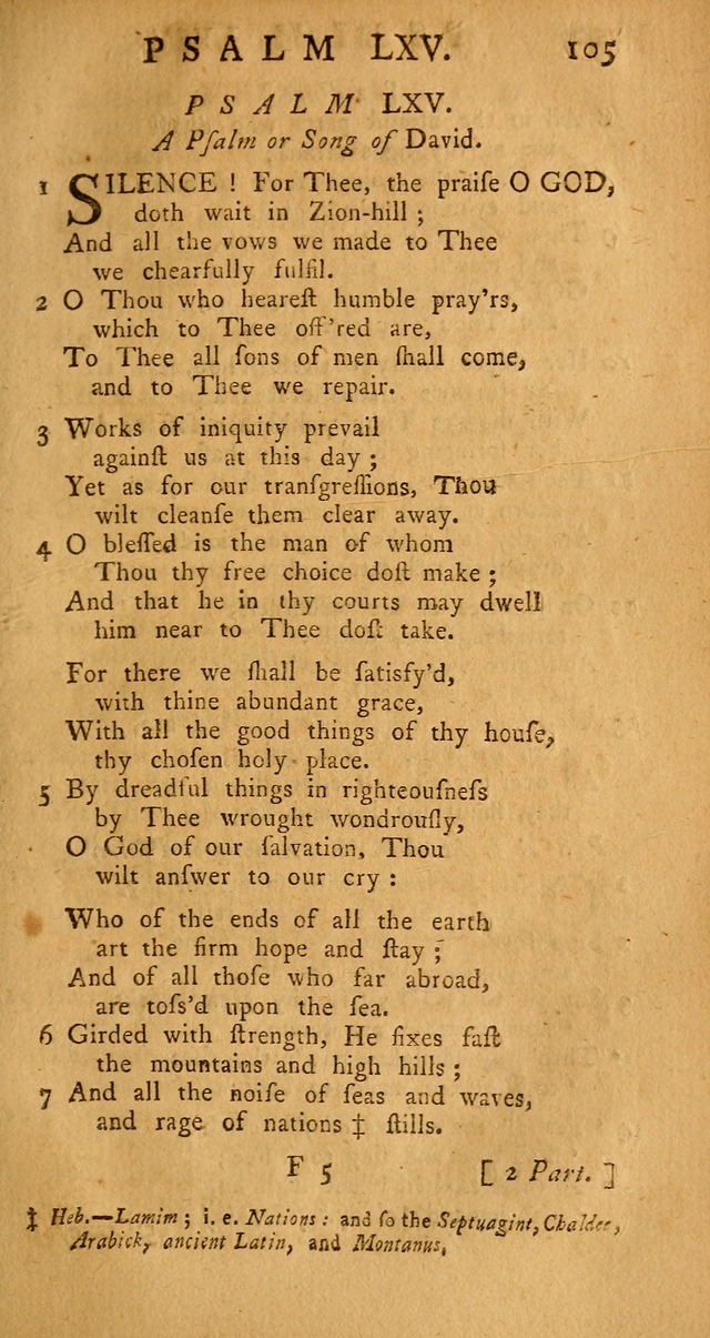 The Psalms Hymns and Spiritual Songs of the Old and New Testament, faithfully translated into English Metre: being the New-England Psalm-Book, revised and improved... (2nd ed.) page 105