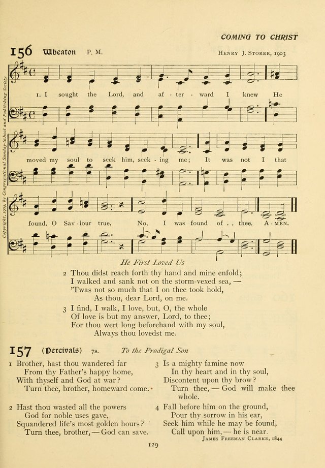 The Pilgrim Hymnal page 129