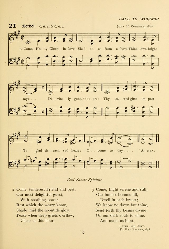 The Pilgrim Hymnal page 17