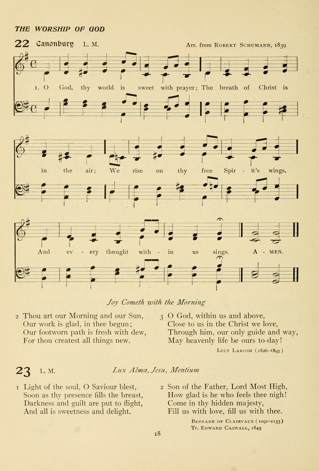 The Pilgrim Hymnal page 18